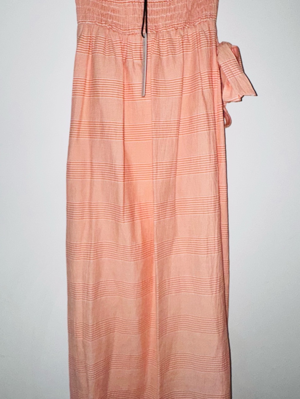Self Contrast Robyn Strapless Wrap Midi Dress Orange Stripe XS NWT - Picture 5 of 10